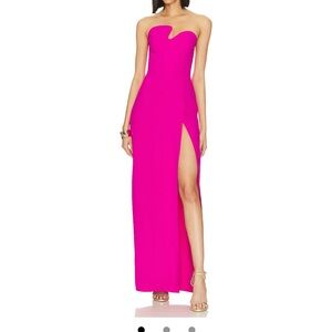 Amanda Uprichard X revolve strapless puzzle gown in dark hot pink